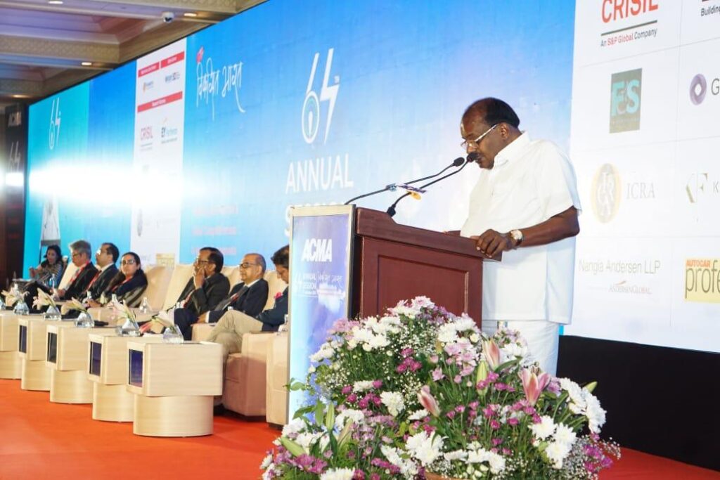Union Minister for Heavy Industries, HD Kumaraswamy, at the inauguration of the 64th convention of ACMA in New Delhi