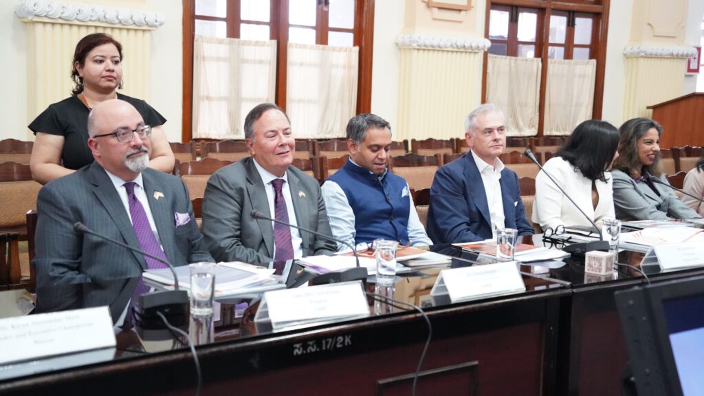Karnataka Chief Minister Siddaramaiah interacts with the American business community in Bengaluru on Tuesday.