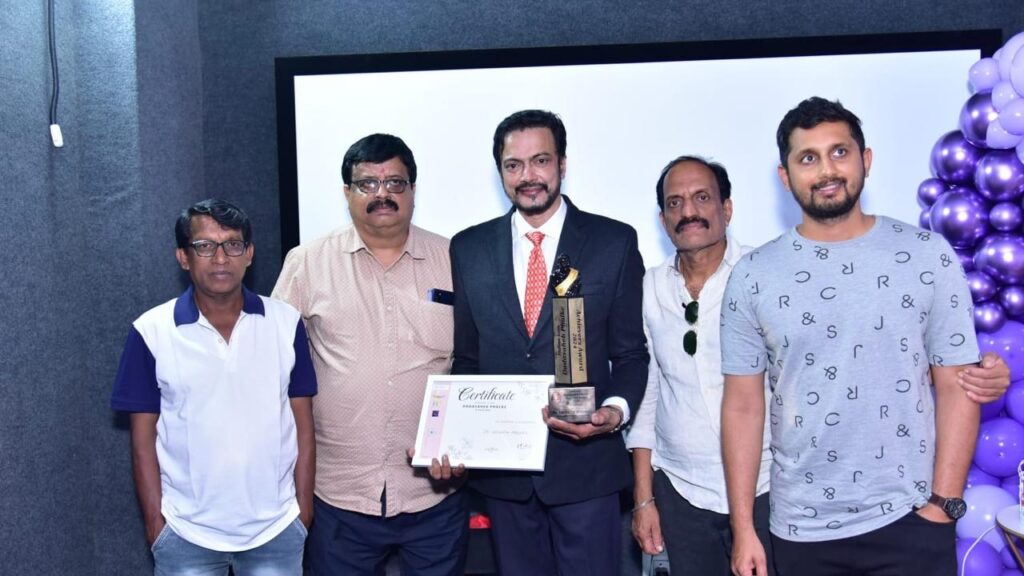 Dr Vasant Madhav being honoured with the Dada Saheb Phalke award