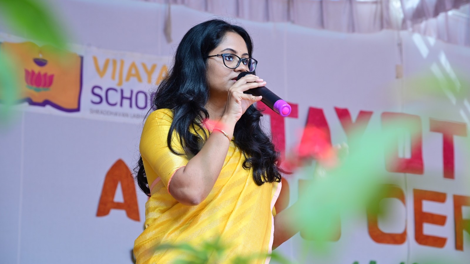 Visuals from the award ceremony held at Vijaya School in Hassan.