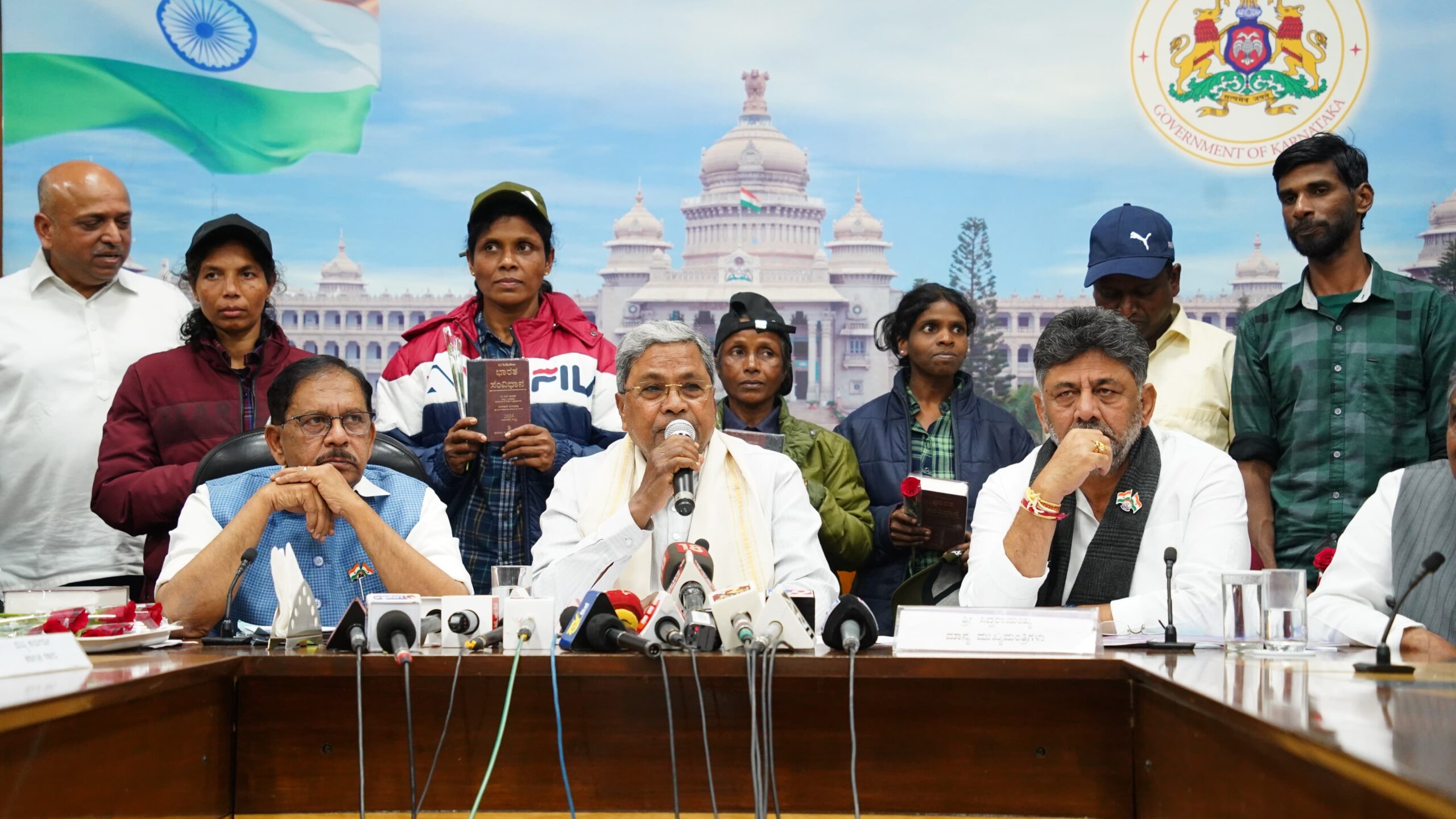 Karnataka CM Siddaramaiah presiding over a programme aimed at bringing back Naxalites into the social mainstream.