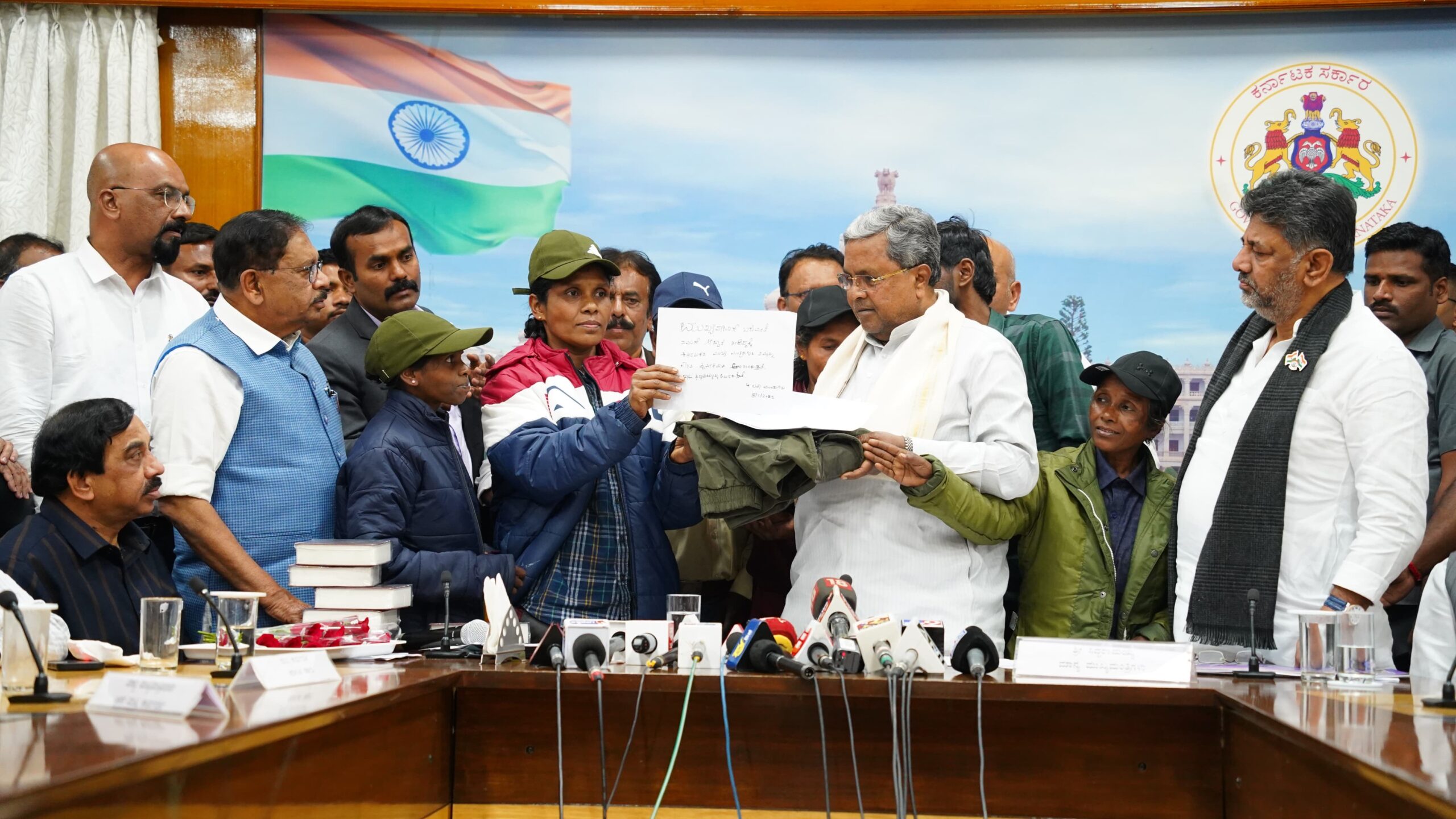 Karnataka CM Siddaramaiah presiding over a programme aimed at bringing back Naxalites into the social mainstream.