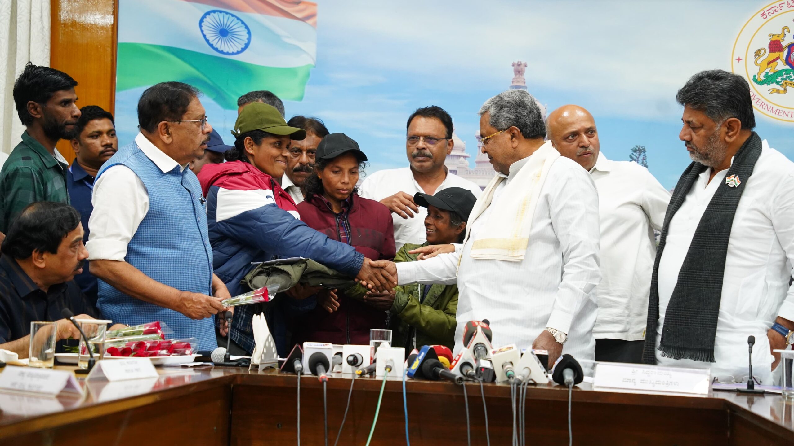 Karnataka CM Siddaramaiah presiding over a programme aimed at bringing back Naxalites into the social mainstream.