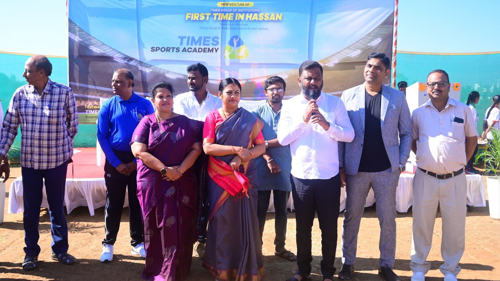 Participants in the women's cricket tournament in Hassan.