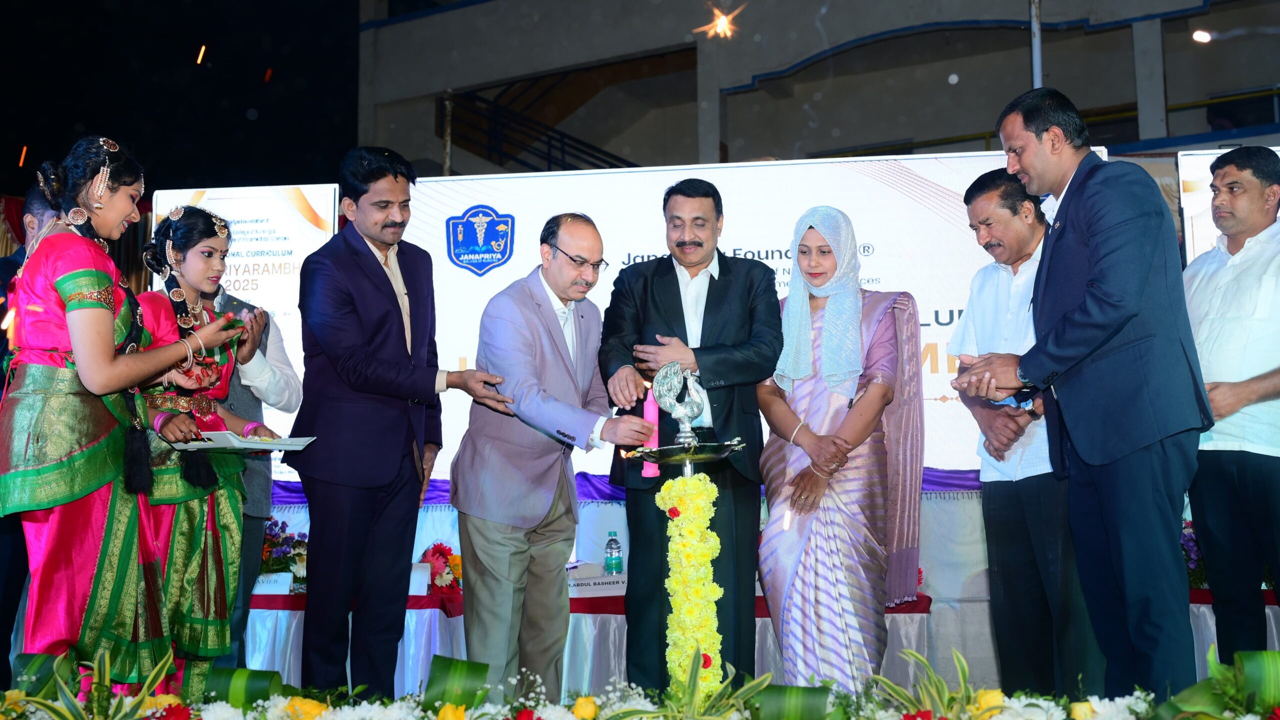 Visuals from the freshers welcome ceremony at Popular Group of Institutions in Hassan.