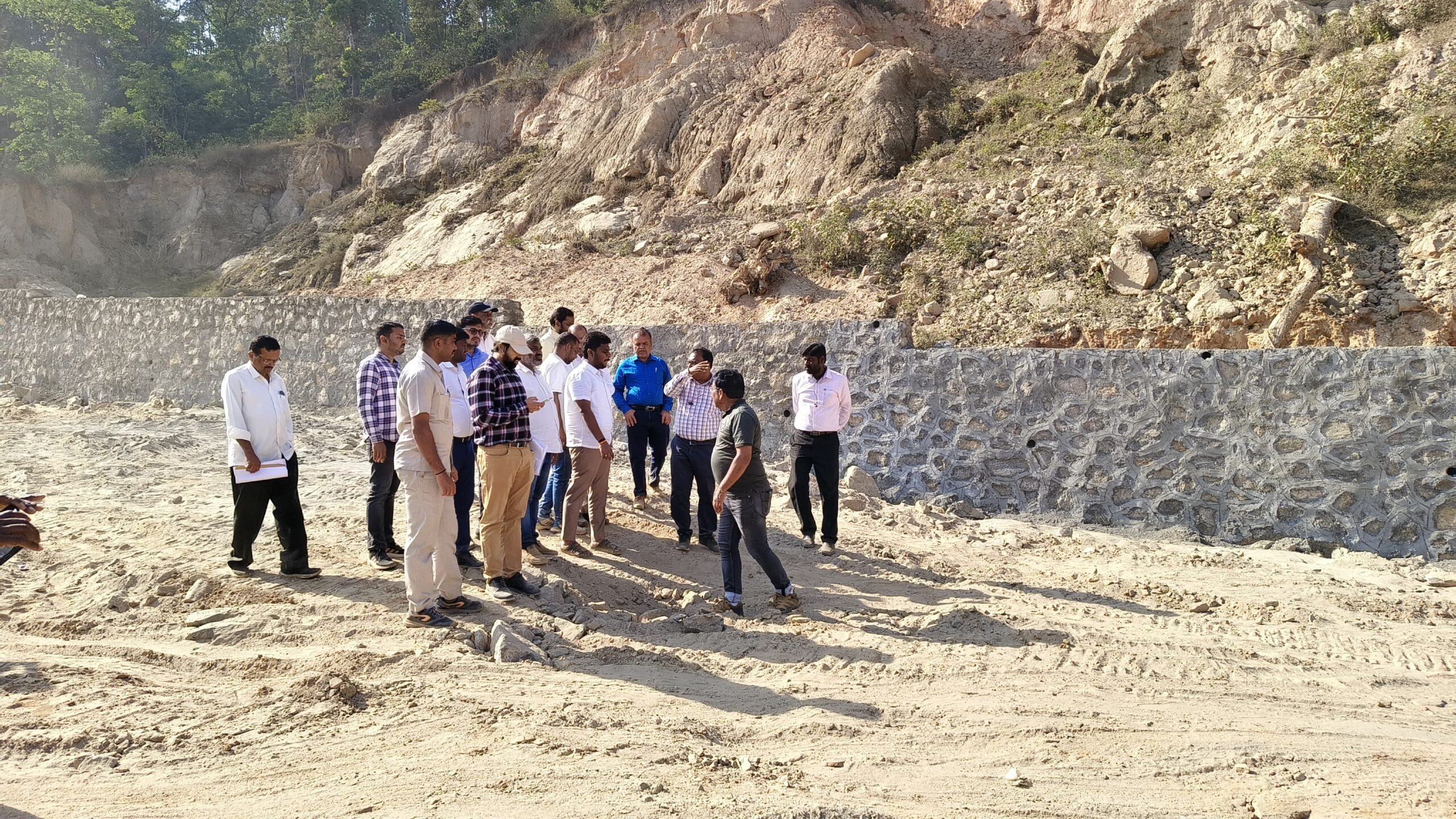 Hassan MP Shreyas Patel during the inspection of National Highway works in the district.